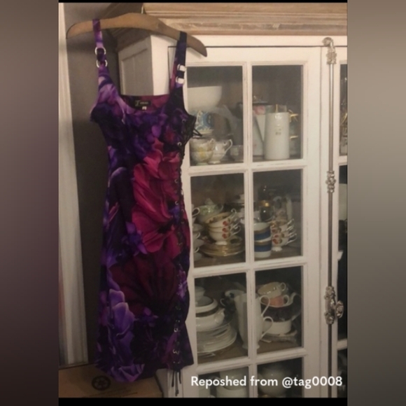 Versace Dresses & Skirts - Versace vintage Purple and Magenta Floral Bodycon Dress
